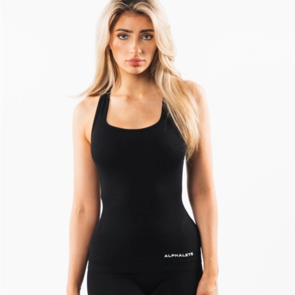 SEAMLESS RACERBACK TANK - BLACK LARGE